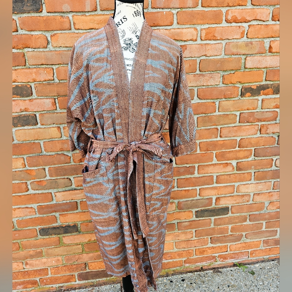 A.N.D Artisan Fair Trade Robe – Bronze Brown & Grey – Size M/L